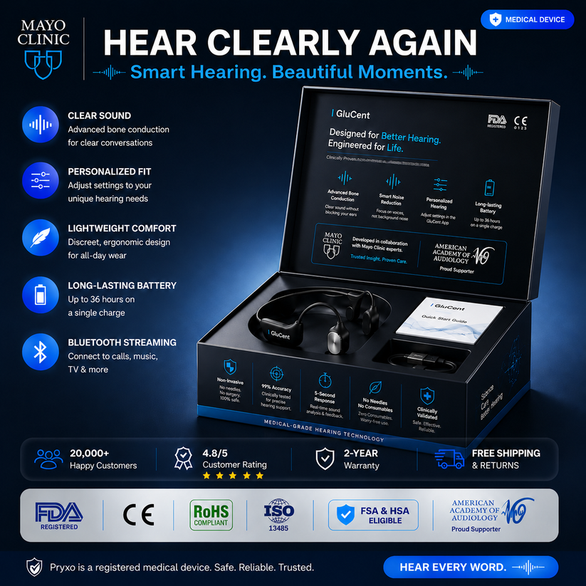 🔥 Final 2 Hours : Only Limited Stock Left🏆GluCent® Bone Conduction Smart Hearing Headphones (Mayo Clinic Recommended)